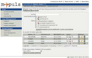 mpuls Fallaktenübersicht